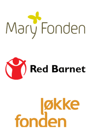 Alice Darvilles samarbejdspartnere - Logoer for Mary Fonden, Red Barnet og Løkke Fonden