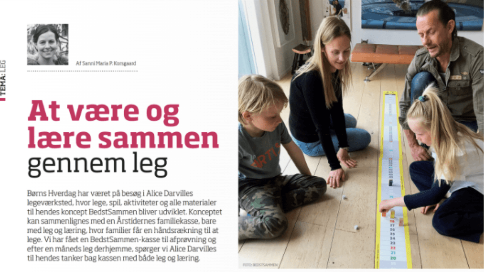 Artikel af Sanni Maria P. Korsgaard : At være og lære sammen gennem legen - Interview med pædagogisk konsulent Alice Darville